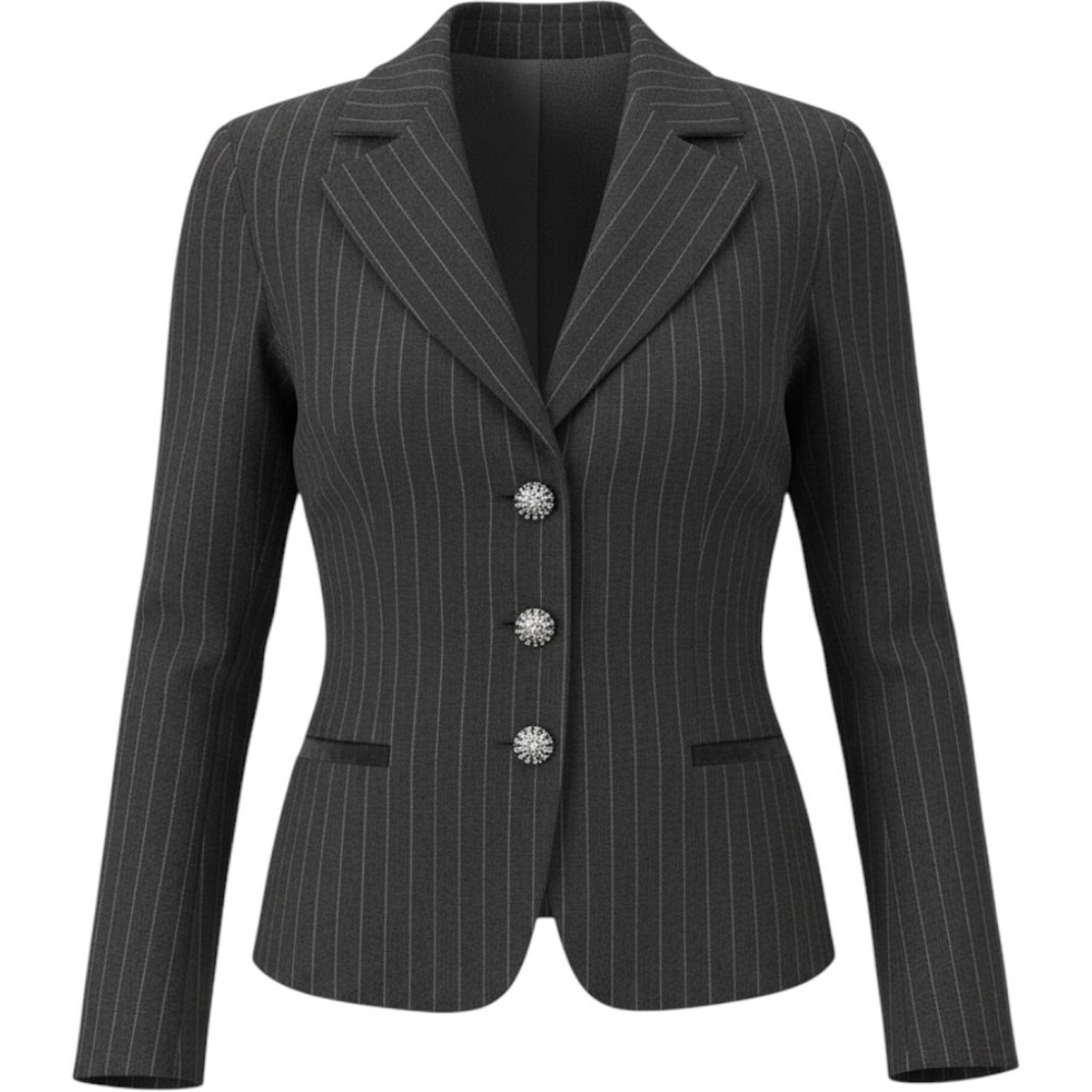 Etcetera Gray Pinstripe Blazer